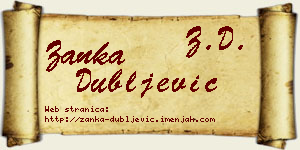 Žanka Dubljević vizit kartica